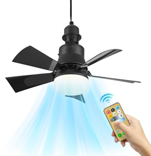 JDKJAG Ceiling Fans with Lights and Remote Control, 3 Speeds, 3 Color Temperature, Timing, 5 Blades Ceiling Fan, 30W Ceiling Light with Fan, E27 Light Fans, for Bedroom Living Room Kitchen (Black)