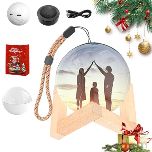 Lumiorb Wifi Crystal Ball – 3D Video & Photo Memory Sphere, USB Rechargeable Memory Spheres Video Player, Crystal Ball with Digital Display Uploadable Videos & Photos for Xmas (White,Normal)