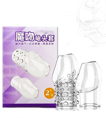 BFLaiCai Penishülle 2 Stück Penismanschetten Zur Eichelverdickung Penies Verlängerung Penis Extender Vaginal Anal Stimulator Sexspielzeug for Männer Paare