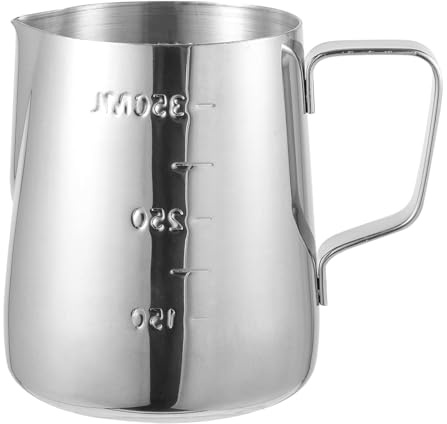 350ml Milk Frothing Pitcher,Stainless Steel Cup, Steaming Espresso Coffee Latte Frother Barista Tools Mousse crémeuse