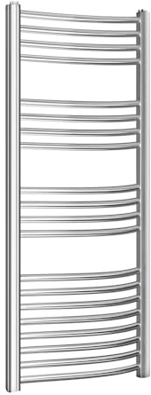 Termoarredo Scaldasalviette Curvo in Acciaio Cromato – L 45 X H 120 Cm – Interasse 40 Cm – Design Verticale per Bagno
