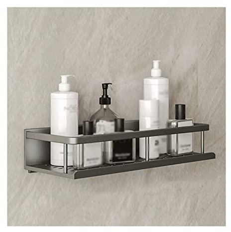 Bathroom Shelf, Storage Rack Toilet Washstand Simple Kitchen Countertop Metal Wall Perforated(60)