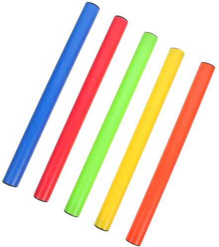 VICASKY Set 5 Bastoni da Staffetta Leggeri e Antiscivolo Colori Misti per Gare di Atletica Scolastica e Uso Outdoor