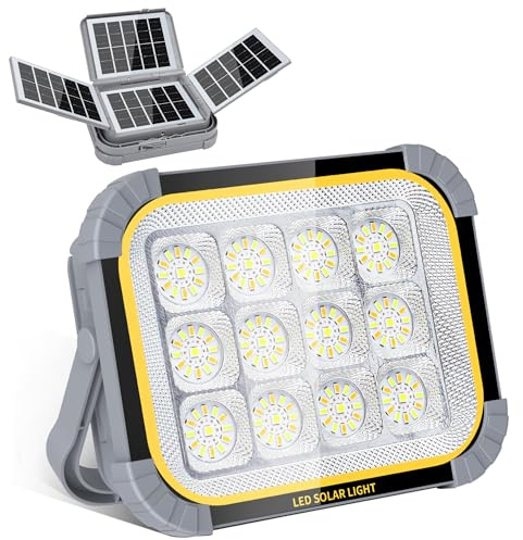 AVANLO 30W LED Baustrahler Akku, 10000mAh Tragbare Solar Arbeitsleuchte mit 3 Lichtmodi, USB-Wiederaufladbar, Wasserdicht Work Light für Notfälle, Baustelle, Camping, Garage (30W)