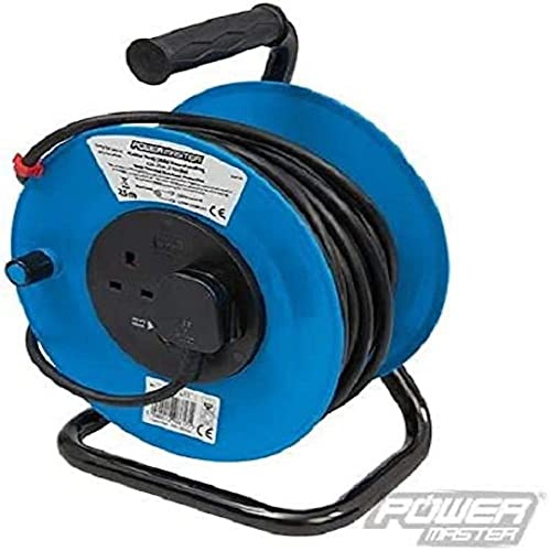 POWERMASTER 200084 - Alargador eléctrico 240 V (50 m, 2 tomas 13 A)