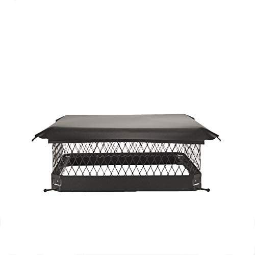 Draft King CBO2020 Bolt On Black Galvanized Steel Single Flue Chimney Cap, 20 x 20