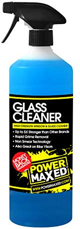 Power Maxed Car Glass Cleaner 1L – Streak Free Automotive Window & Windscreen Cleaner – Fast Acting Vehicle Glass Cleaner for Interior & Exterior Car Windows, Mirrors & Screens