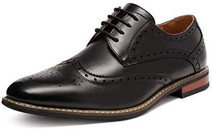 Bruno Marc Mens Dress Oxfords Shoes, Men's Lace-ups Ghillie Brogues Formal Shoes, Men in Smart Casual, Wedding, Boss, Work, Business,Size 9.5,Black,Prince-3