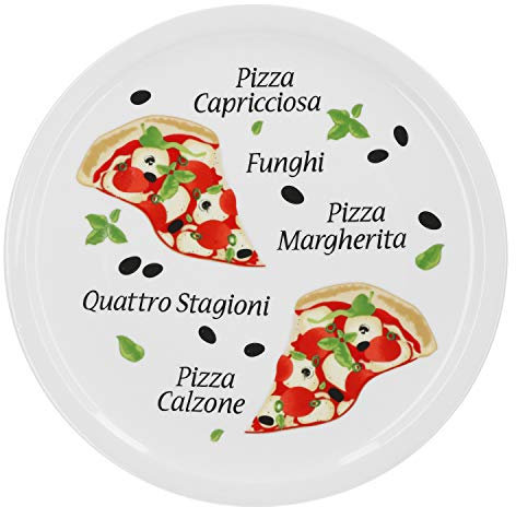 Pizza Plato Margherita grande – 30,5 cm Plato de porcelana con un precioso diseño – para pizza/Pasta, los 'Grandes Hambre' o para anrichten Adecuado