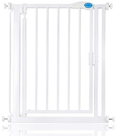 Bettacare Auto Close Pet Gate, 68.5cm - 75cm, White, Narrow Pressure Fit Stair Gate for Dog & Puppy, Safety Barrier for Narrow Doors Hallways and Spaces, Easy Installation