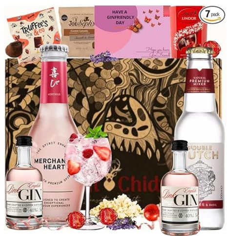 The Pink Gin Gift Set Hampers for Women, Birthday Gin Gifts for her with Chocolate Gifts for Her - The BestFriend Gifts for Women