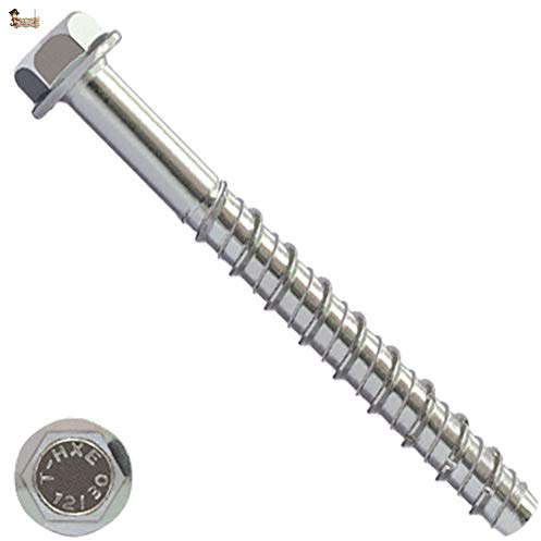 BricoLoco Vite di ancoraggio per fissaggio diretto su calcestruzzo non necessita di tasselli autofilettanti testa esagonale in acciaio inox 316 (5, 8x80)