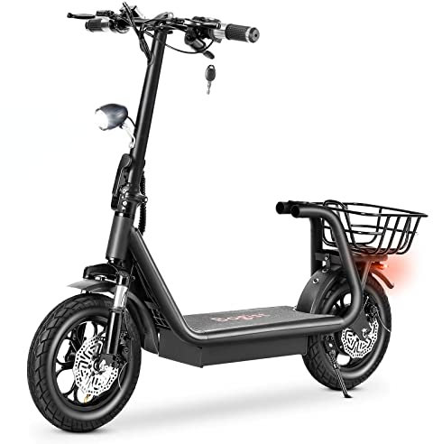 E-Scooter Elektro Scooter, 12 Zoll Anti-Rutsch-Reifen Elektroroller mit 48V 11AH Batterie, Doppelstoßdämpfer Klappbar E Roller mit Korb für Erwachsene - M5 Pro