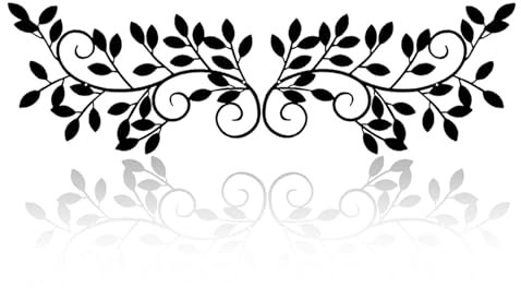 ESTART 2 Pieces Metal Tree Leaf Wall Decor Vine Olive Branch Leaf Wall Art Wrought Iron Scroll Sculptures for above Door, Living Room, Bathroom, Hallway, Office, Indoor and Outdoor Decoration (Black)