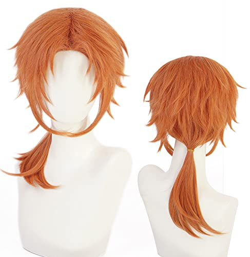 Orange rote lange lockige Pferdeschwanz Perücke für Anime mit hitzebeständigen Faser synthetische für Frauen Männer Halloween Comic Con Cos Rolle Ersatz Perücken