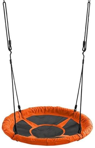 Nestschaukel 110 cm Garten-Schaukel Rundschaukel Tellerschaukel bis 150kg (ORANGE)