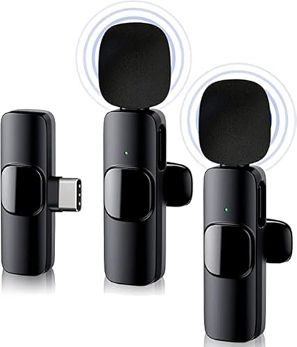 iZEN Mini micrófono Lavalier inalámbrico para teléfonos con puerto tipo C, micrófono de solapa inalámbrico Plug Play con 2 micrófonos para grabación de video USB-C Android teléfono, entrevista, vlog