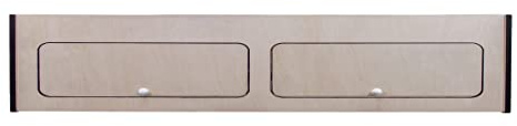 Campervan Overhead Cabinet 120cm x 25cm x 25cm 2 Door Top Locker Central Divider Camper Van Furniture Storage Lightweight Solid Birch Plywood Unpainted Soft Close Hinges Push Button Locks Fixing Kit