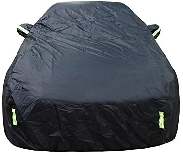 WOLWES Autoplane Hülle Full Car Covers Outdoor Waterproof Sun Rain Snow Protection UV Car Zipper Design Black Car Case Cover S-XXL Universal SUV/Sedan (Color : XXL-5.3X2.0X1.50M)