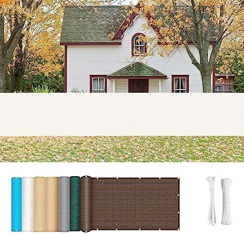 Balkonbespannung 80 x 750 cm Wind HDPE UV-Schutz Sonnenschutz Balkon-Verkleidung mit Ösen und Kordel für Garten Balkon Terrasse Outdoor, Weiß