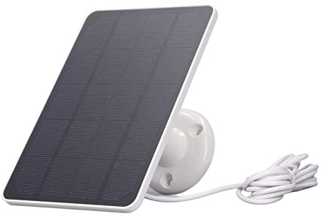 Pannello Solare 10W, Caricabatteria Solare Esterna Caricatore Pannello Solare USB per Telecamera di Sicurezza (Bianco)