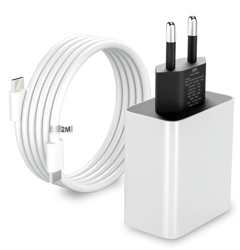Google Chargeur rapide USB-C Pixel 30 W, câble de charge USB C 2Mpour Google Pixel 8 Pro 8 6a 7a 7 Pro 7 Pixel 6 Pro 6 5a 5 4a 4 4XL 3a 3XL 2XL Compatible avec Samsung iPhone Xiaomi Huawei etc.