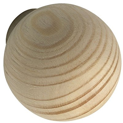 ALLES IM GRIFF Möbelknopf Holz Olwen ø 35mm - Knauf für Schrank rund, Tiefe 38mm - Türknauf, Fichte roh