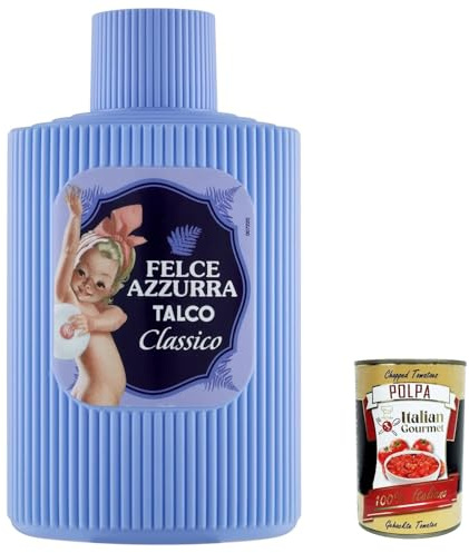 Italian Gourmet Talco Classico - Polvo corporal (6 x 200 g) | Polvere profumata per la pelle; absorbente después del baño, ducha o afeitado, peso neto total 1,2 kg + Polpa 400 g