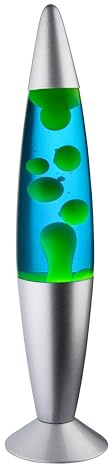 JAMBO BEZALM 16-Inch Beautiful Lamp, Relaxing Night Light Nighlight Home Decor Living Room Office Bedroom Lamp for Adults, Teens, and Kids, Magma Light (16, Silver Base, Blue Liquid, Yellow Wax)