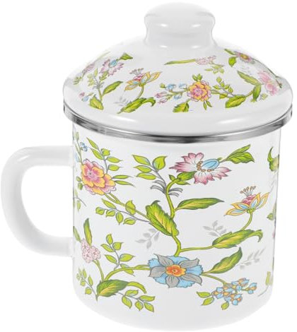 LIFKOME Vintage Emaillebecher Mit Henkel 500 Ml Hitzebeständiger Metallbecher Für Tee Und Wasser Kompaktes Retro Design Für Haushalt Outdoor Und Picknick