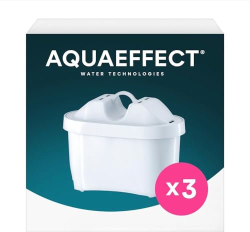 AQUAEFFECT MAX+ Water Filter Cartridges,Replacement for Brita® Maxtra+® Plus,Maxtra Pro® All-in-1,Compatible with Brita® Marella® Jug,Reduces Chlorine & Limescale,Eco-Friendly Choice (3)