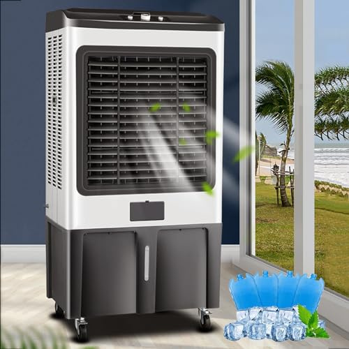 FQWYNMZ Aire Acondicionado Portatil, Climatizador Evaporativo 3 en 1 con 3 Velocidades, Enfriador de Aire con Tanque de Agua Grande, Enfriador de Espacio Portátil de Ahorro de Energía(Size:116x61x42cm