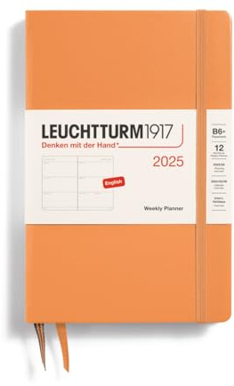 LEUCHTTURM1917 371015 Veckokalender Paperback (B6+) 2025, aprikos, engelska