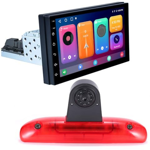 GPS Navi Navigation Navigator Monitor Karten Autoradio mit CarPlay & Android + HD Rückfahrkamera Kompatibel mit Fiat Ducato 244 Bus Kasten/Peugeot Boxer/Citroen Jumper Relay/Scudo/Peugeot-Experte
