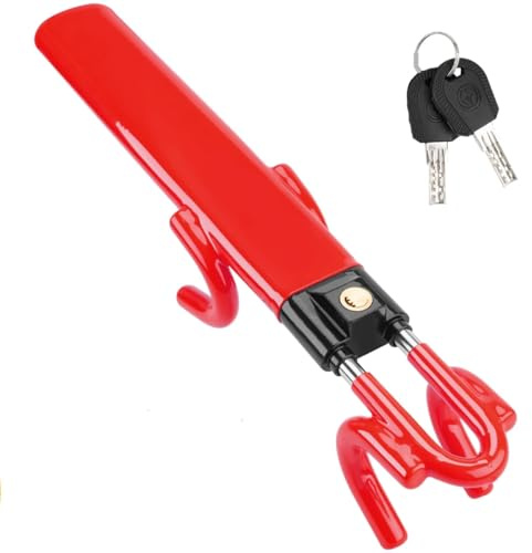 QSJKLC Antivol Volant Voiture,pour Corvette C5 1997-2004 Canne Antivol Voiture,Barre Bloque Volant Voiture Volant,Haute Visibilité Antivol Voiture.,C-Red
