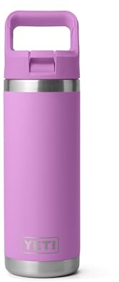 YETI Rambler 18 oz Bottle, Vacuum Insulated, Stainless Steel with Color Matching Straw Cap, Desert Bloom