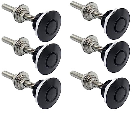 Krytavo 6 Set di Perni per Cofano Veicolo in Alluminio + Acciaio Inossidabile 1,25 Pollici con Chiusura A Sgancio Rapido Paraurti, Clip di Blocco, Cofano con Pulsante