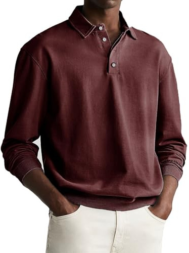 Poloshirt Herren Langarm Klassische Trendiges Polo Langarmshirt Herren Basic Baumwolle Golf Poloshirt Herren Slim Fit T Shirt Herren 5XL Polo Shirt MännerPoloshirt Herren XXXL 3XL