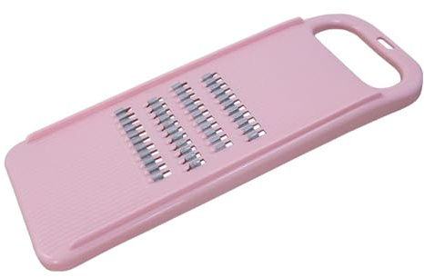 Handheld Stainless Steel Vegetable Grater, Thin Strip Mandoline Slicer for Korean Carrot, Cabbage, Cheese, Potato, Cucumber, Onion, Multi-Purpose Kitchen Salad Shredder Tool, Pink