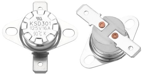 QUARKZMAN 2 Stück KSD301 Thermoschalter 90°C Normalerweise Öffner 125V 16A Thermostat Snap-Disc Temperaturschalter für Mikrowellen, Backöfen, Kaffeemaschinen, Keramikmaterial