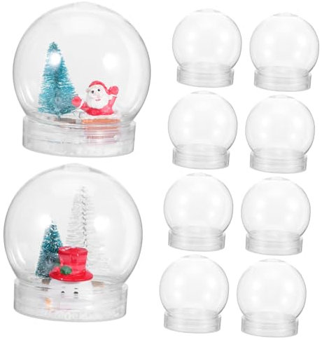 BATHVEVE 10stücke Transparente Plastik Schneekugeln Mit Schraubverschluss Leere DIY Globes Für Weihnachtsdekoration Bastelzubehör Wiederbefüllbar Leicht Und Langlebig