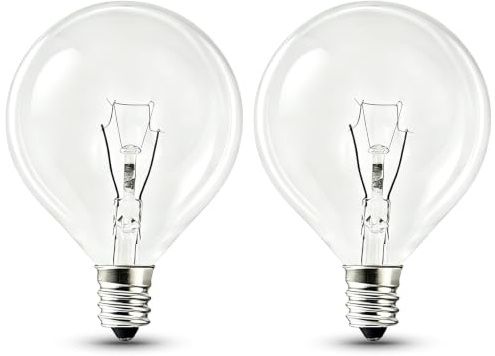 EASYIVY E12 Wax Warmer Bulbs, 230V Dimmable Wax Burner Bulb, 2700K Warm White G50 Globe E12 Scentsy Bulb for Full Size Warmers, Fragrance Burner Scented Melt Warmer, 50mm x 69mm, 2-Pack