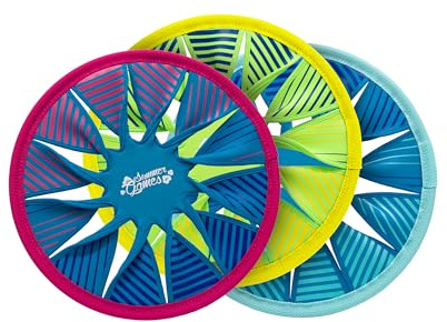 SUMMER GAMES 3er Set Neopren Frisbee, 30 cm Wurfscheibe für Kinder, Bunt