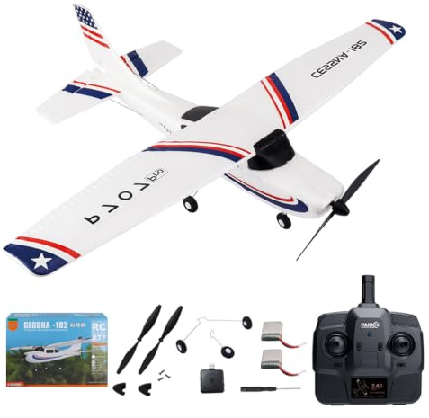 SAYZON P707pro Avion Télécommandé pour Adultes 2,4 GHz 3D6G à Voilure Fixe CESSNA-182 3 Canaux Avion RC avec Moteur 1020 (2BSL)