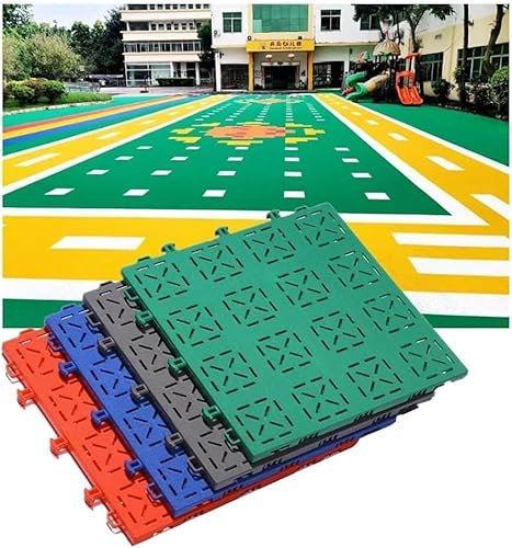 ININOSNP Alta qualità Antiscivolo Tappetino Sportivo in plastica Colorata Fai da Te modulare Impermeabile for Esterni con Piastrelle ad Incastro(Red)