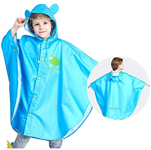 Chubasquero para niños, ponchos para niños, 3D, para chalecos de lluvia, abrigos y chaqueta para niños, juego de pantalones de barro para niños, azul, 3-4 años