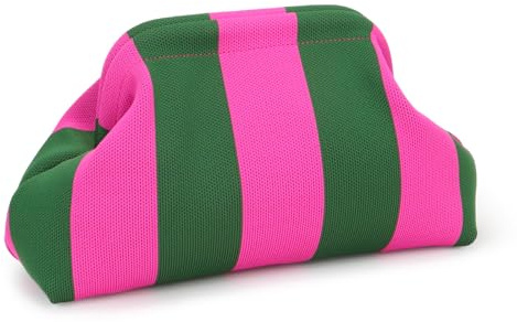 Augesak Bolso de mano para mujer, de punto a rayas, color de contraste, bolso de mano pequeño, bolso de playa tejido, bolso de mano a rayas para mujer, para vacaciones, viajes, fiestas, playa, verano