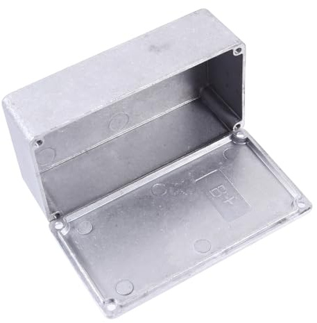 Aluminium Pedalgehäuse für Gitarreneffekt Selbstgemacht, Silber, Poliert | Glatte Oberfläche, ohne Scharfe Kanten, Rostfrei, für Selbstbau von Gitarreneffekten und Bastler