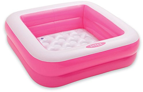 Intex Spielkiste, Swimming Pool, aufblasbar, quadratisch, für Babys und Kleinkinder, 57100 Rosa 57100