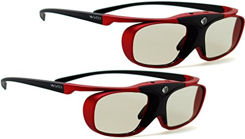 Hi-SHOCK 2x RF Pro Scarlet Heaven | Gafas 3D activas compatibles con proyectores EPSON, JVC & SONY RF 3D [120 Hz | RF | recargables | 32g ]